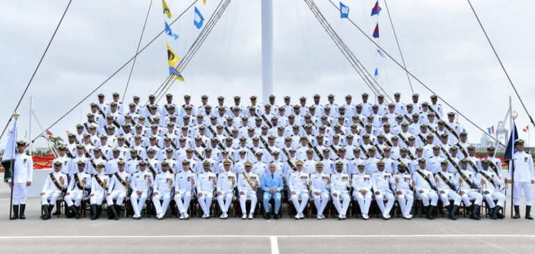 Shehbaz Sharif attends the Pakistan Navy commissioning parade at Pakistan Naval Academy in Karachi.