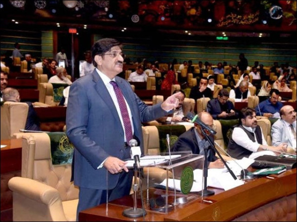 Sindh Chief Minister Murad Ali Shah presents the Sindh budget 2026-27 in the provincial assembly.