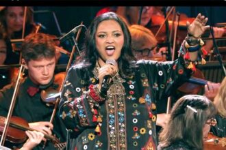 Saira Peter performs Pakistani Sufi-opera at the Royal Albert Hall before a live audience in London.