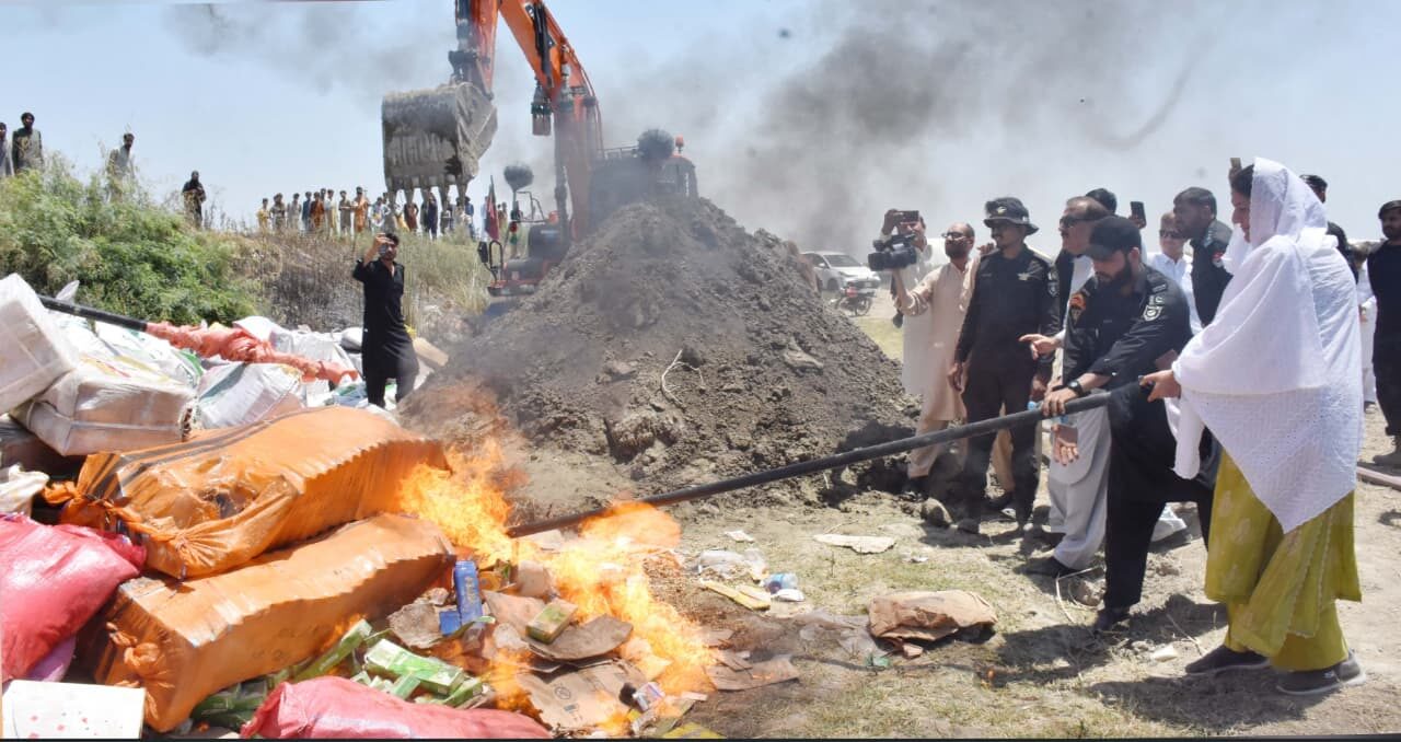 Customs destroys smuggled goods worth Rs439 million in Nowshera