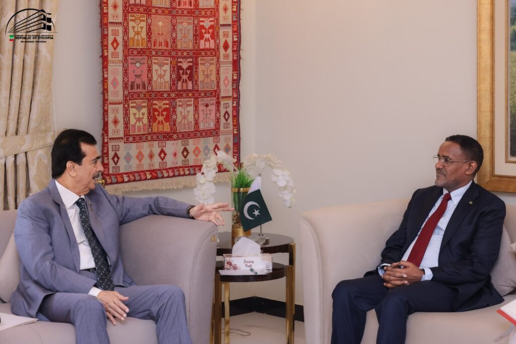 Pakistan, Ethiopia agree to strengthen parliamentary cooperation and expand bilateral ties Pakistan-Ethiopia parliamentary cooperation was discussed during a meeting between Senate Chairman Yousuf Raza Gilani and Ambassador Dr. Oumer Hussien Oba.