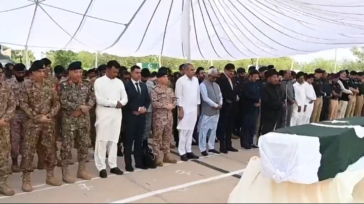 Funeral Prayers Offered for Rangers Personnel Martyred in Karachi Terror Attack