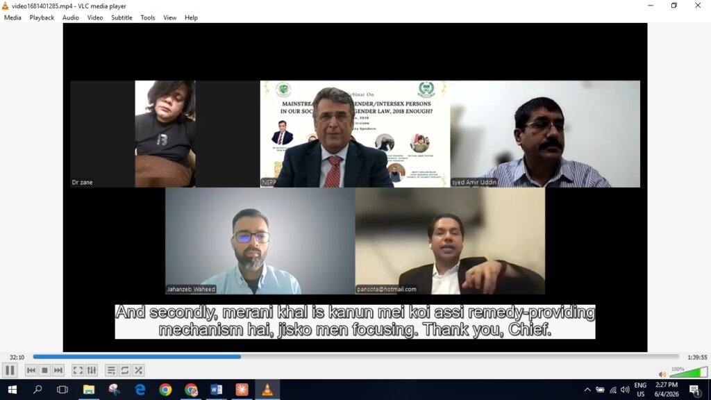 NIPP Webinar Examines Rights and Inclusion of Transgender and Intersex Persons in Pakistan Participants attend a NIPP webinar discussing transgender and intersex persons in Pakistan and the implementation of existing laws.