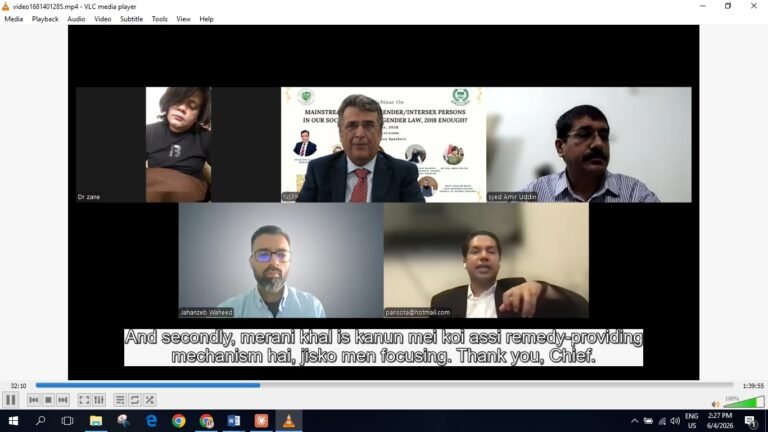 Participants attend a NIPP webinar discussing transgender and intersex persons in Pakistan and the implementation of existing laws.