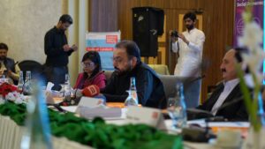 Conference participants discuss Pakistan’s just energy transition and worker protection policies at a labour conference in Islamabad.