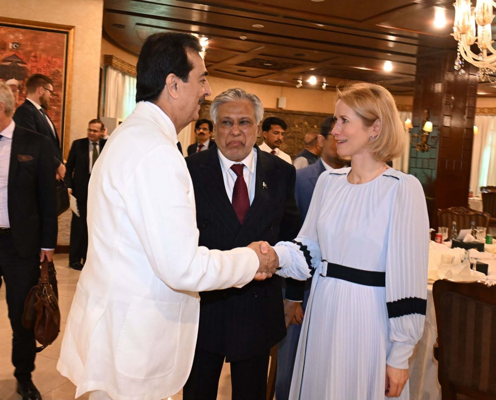 Chairman Senate Syed Yousaf Raza Gilani discusses Pakistan-EU ties with Kaja Kallas during Islamabad luncheon