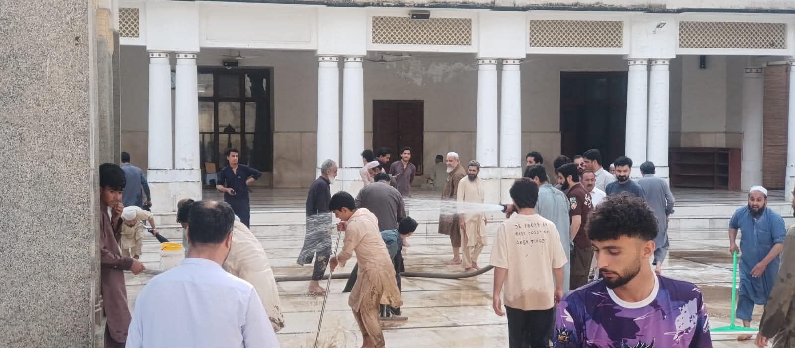 Flooding Hits Swat After Heavy Rains; Water Enters Saidu Baba Mosque and Shrine