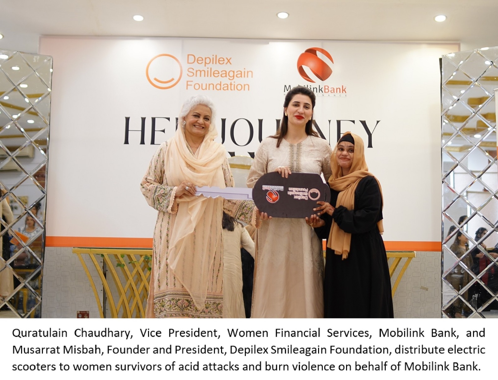 Mobilink Bank, Depilex Smileagain Foundation provide electric scooters to women burn survivors in empowerment initiative
