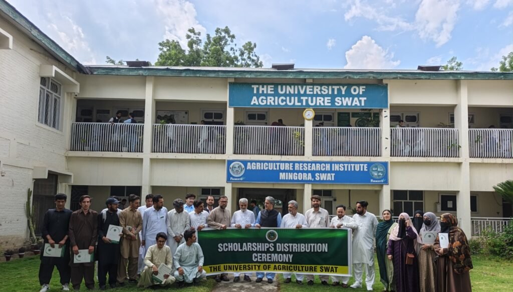 University of Agriculture Swat awards scholarships to 75 students in academic support drive Vice Chancellor University of Agriculture Swat distributes scholarships to 75 students during an academic ceremony.