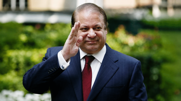 Nawaz Sharif addresses supporters during his return to Pakistan politics and PML-N leadership.