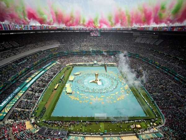 Performers entertain fans during the FIFA World Cup 2026 opening ceremony in Mexico City.