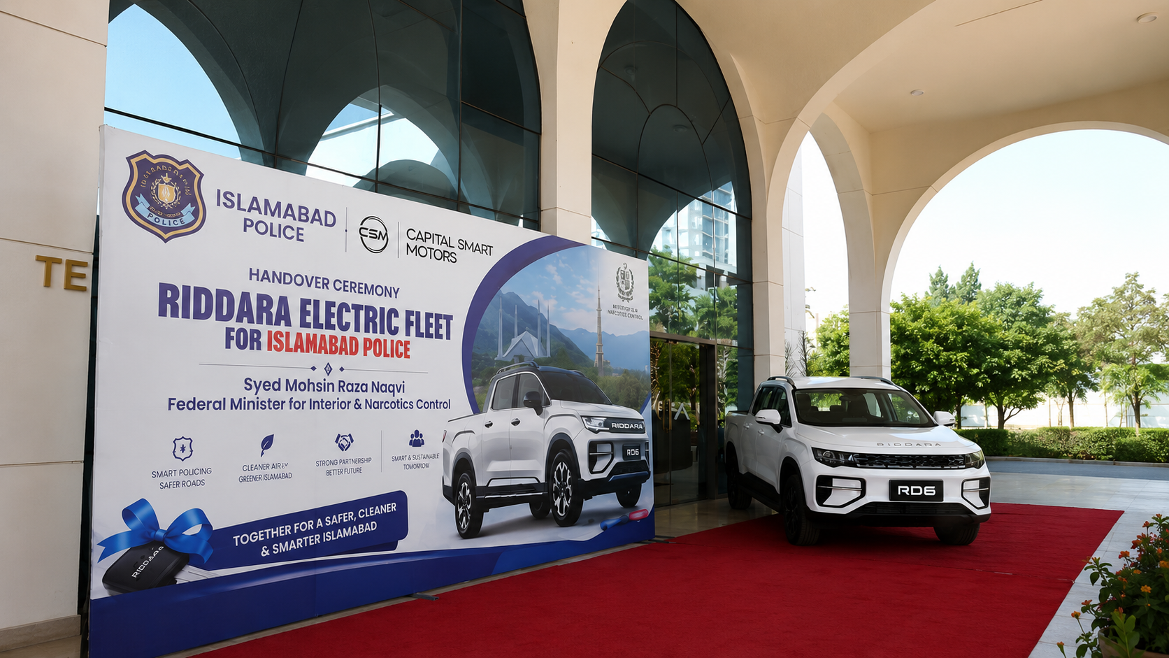 Islamabad Police Adds RIDDARA All Electric Pickups in Push for Greener Fleets