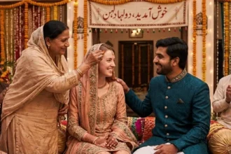 An American woman converted to Islam and married a Pakistani man in Sialkot after a relationship that began on social media.