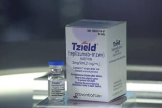 Doctors administering Teplizumab infusion treatment approved in the UK to delay Type 1 diabetes in children.