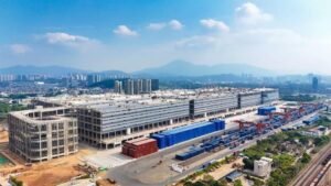 Smart construction turns old rail yard into modern logistics hub Smart construction turns old rail yard into modern logistics hub
