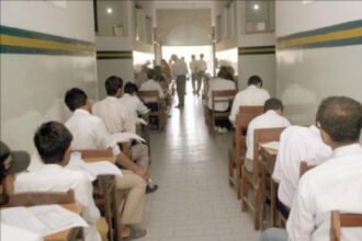 Students check the Karachi Matric Science Group Results 2026 after the Board of Secondary Education Karachi announced the results.