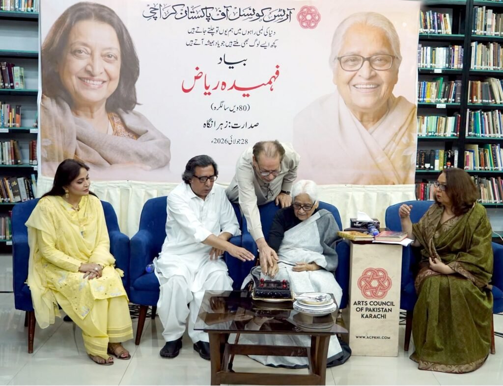 : Literary figures attend an Arts Council Karachi event marking Fehmida Riaz’s 80th birth anniversary.