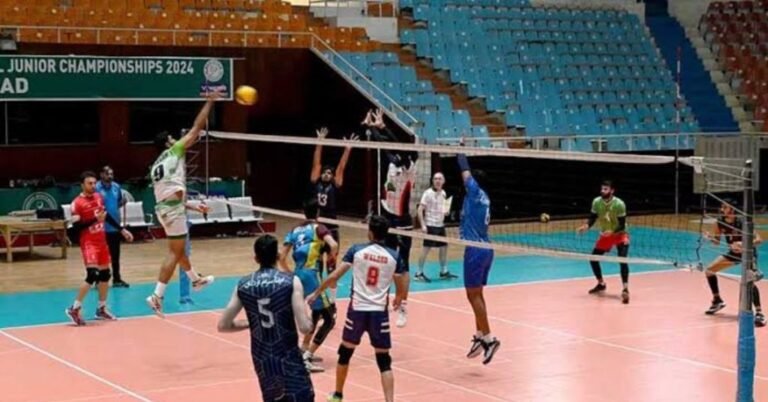 Pakistan volleyball team prepares to face Sri Lanka in the opening match of the CAVA Men’s Volleyball Championship 2026 in Islamabad.