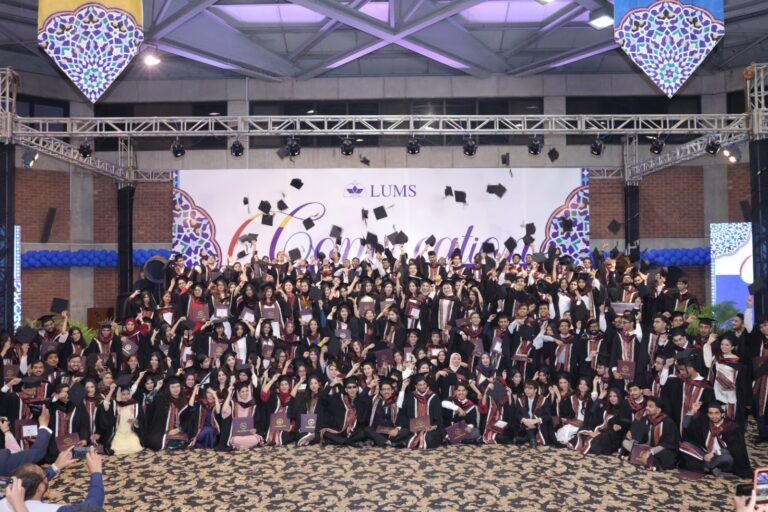 LUMS Class of 2026 graduates attend a convocation ceremony as more than 1,500 students receive degrees.