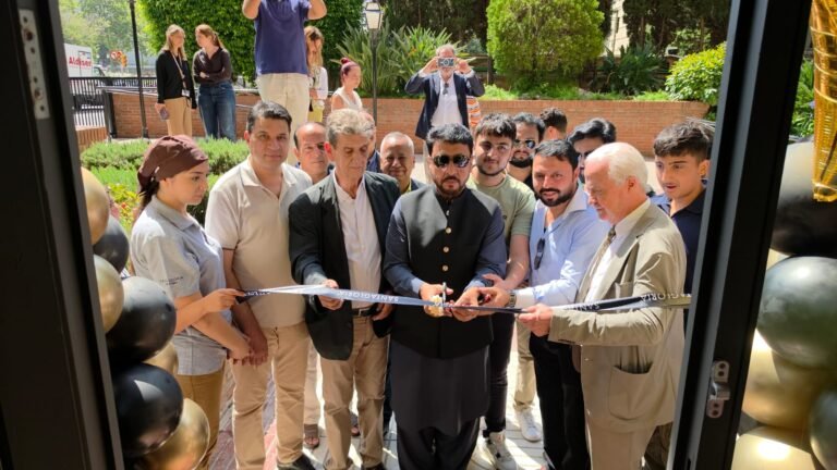 Pakistani Entrepreneur Opens New Santa Gloria Coffee & Bakery in Barcelona Chaudhry Amanat Hussain Mehr and guests attend the opening of a new Santa Gloria Coffee & Bakery in Barcelona.