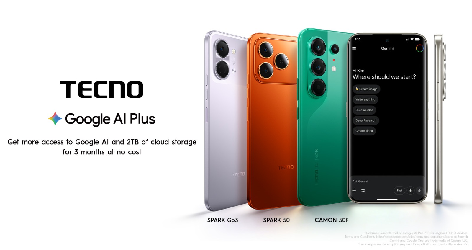 TECNO Pakistan Offers Free 3-Month Google AI Plus Trial on Eligible Phones