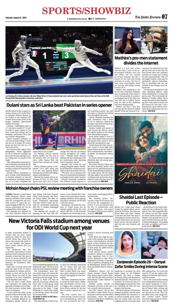 Sports/Showbiz 01-08-2026