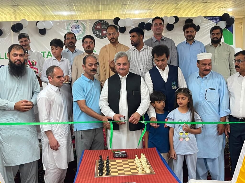 Students compete at the 17th HEC Inter-University Chess Championship 2026 hosted by the University of Swat.