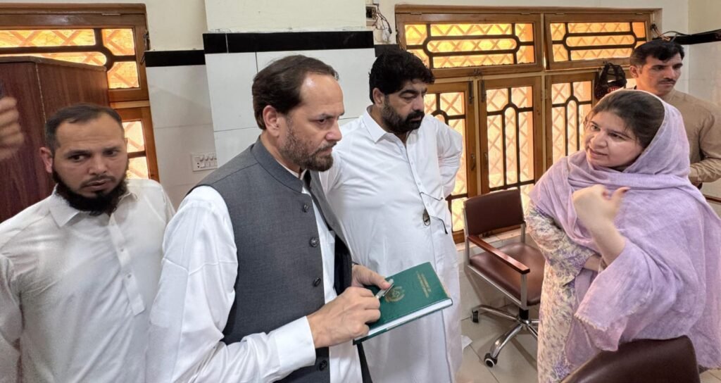KP Revenue Minister Tariq Mahmood Arian visited Tehsil Razzar in Swabi and ordered action on public complaints.