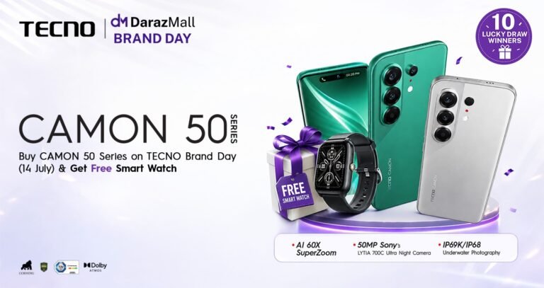 TECNO CAMON 50 Series smartphones featured during the TECNO Brand Day sale on Daraz.