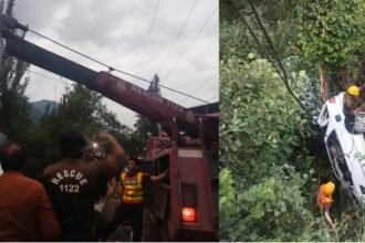 Rescue 1122 Shangla Recovers Vehicle From Deep Ravine