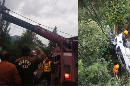 Rescue 1122 Shangla Recovers Vehicle From Deep Ravine