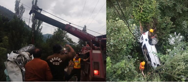 Rescue 1122 Shangla Recovers Vehicle From Deep Ravine