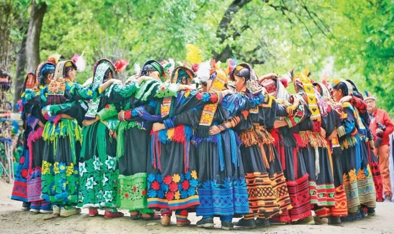 Members of the Kalash community after the passage of the Khyber Pakhtunkhwa Kalash Marriage Act, 2026.