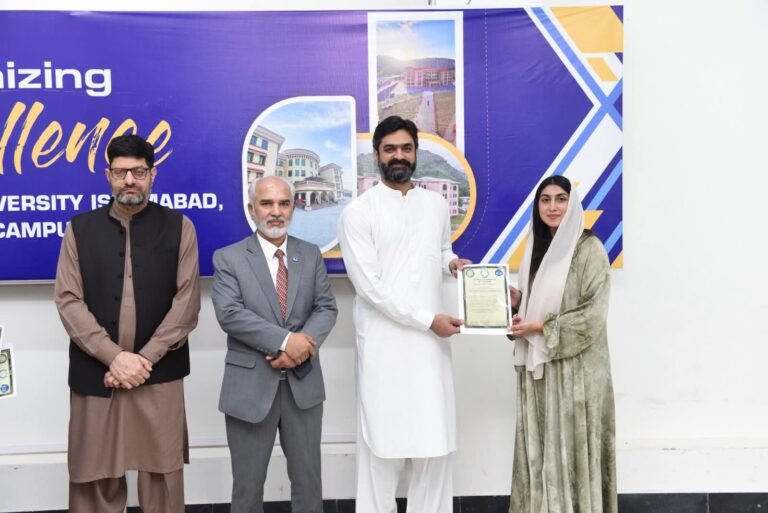 Deputy Commissioner Abbottabad visits the COMSATS Abbottabad innovation exhibition featuring student technology projects.