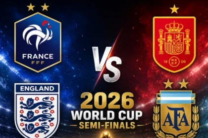 The FIFA World Cup 2026 semi-finals feature France, Spain, Argentina and England competing for a place in the final.