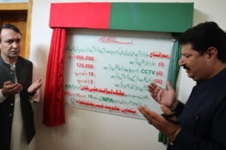 KP Adviser Malik Liaquat Ali Khan inaugurates development projects at the District Press Club Timergara.