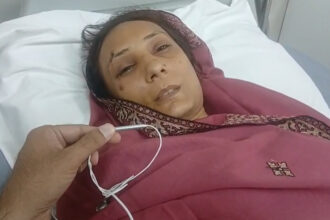 Survivor teacher Anila giving her first statement from hospital after Lahore tuition centre roof collapse incident.