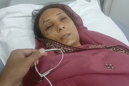 Survivor teacher Anila giving her first statement from hospital after Lahore tuition centre roof collapse incident.