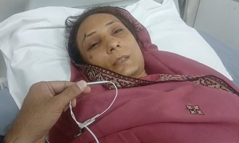 Survivor teacher Anila giving her first statement from hospital after Lahore tuition centre roof collapse incident.