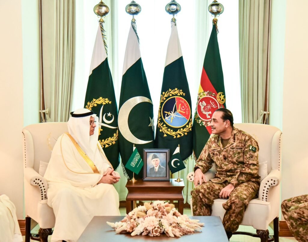 CDF Asim Munir, Saudi Minister Discuss Agriculture, Environmental Cooperation at GHQ Field Marshal Syed Asim Munir meets Saudi Minister Abdulrahman AlFadley at GHQ Rawalpindi to discuss bilateral cooperation.