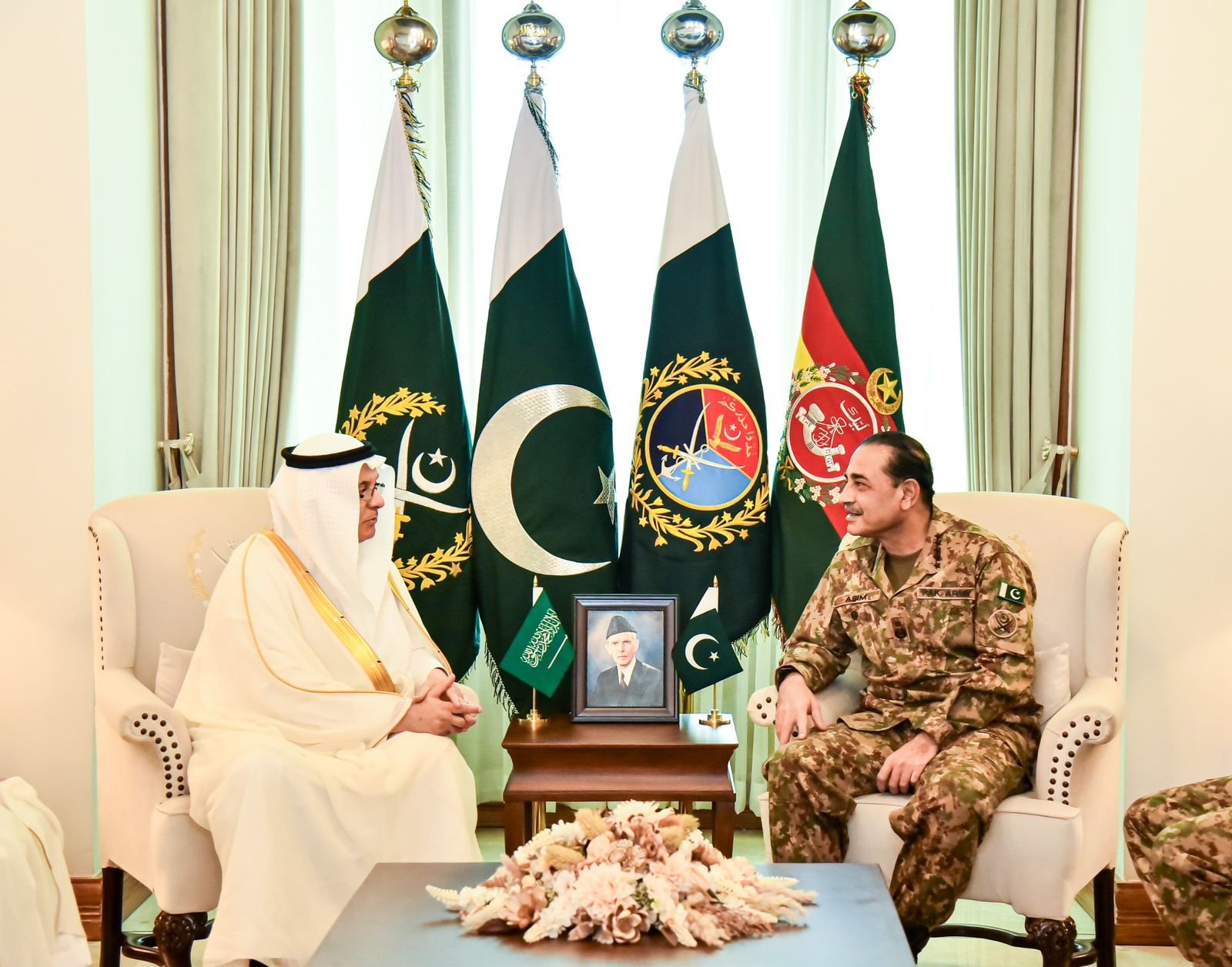 CDF Asim Munir, Saudi Minister Discuss Agriculture, Environmental Cooperation at GHQ