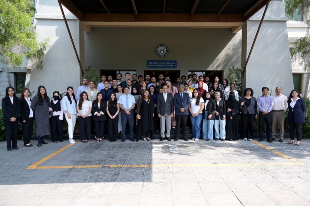 NUST Rector Dr Muhammad Zahid Latif interacts with international interns participating in the NIPIS-2026 programme in Islamabad.