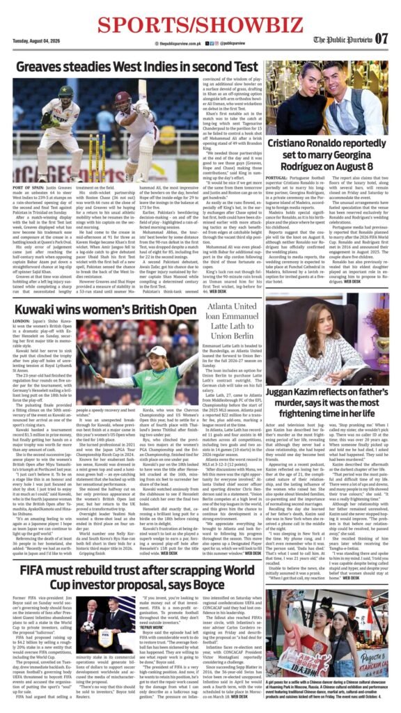 Sports/Showbiz 04-08-2026