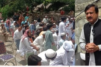 KP Mines Minister Arif Ahmadzai meets families of miners killed in the Quetta coal mine tragedy in Shangla.