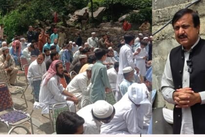 KP Mines Minister Arif Ahmadzai meets families of miners killed in the Quetta coal mine tragedy in Shangla.