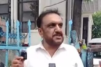 Residents protest outside the SNGPL office in Abbottabad against prolonged gas load shedding.