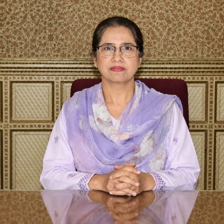 Vice Chancellor Prof. Dr. Bushra Mirza addresses journalists on the Mohan Singh Haveli preservation and Heritage Museum project at FJWU.