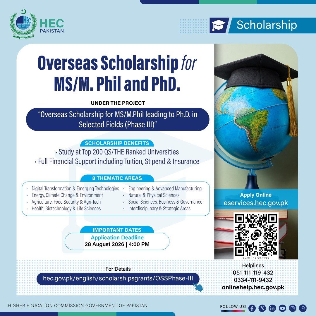 HEC Opens Overseas Scholarship Applications