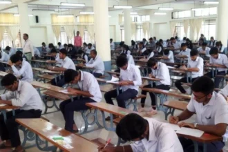 Students celebrating after the announcement of the 2026 BISE Peshawar Matric examination results.