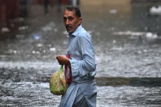 Heavy rain triggers urban flooding in Rawalpindi and Islamabad, with water entering homes in low-lying areas and Golra recording 146mm of rain.